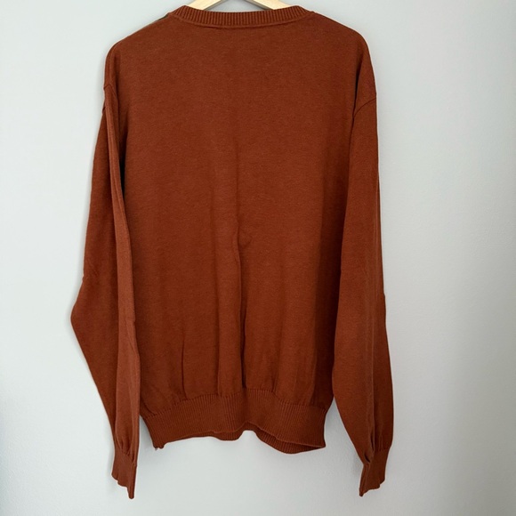 Alex Cannon Crewneck Argyle Sweater Size XL Rust Color Cotton - Picture 4 of 8